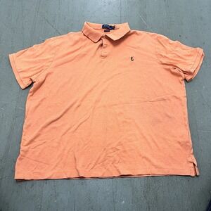Polo Ralph Lauren Mens Orange Classic Fit Short Sleeve Polo Shirt Size XL Cotton